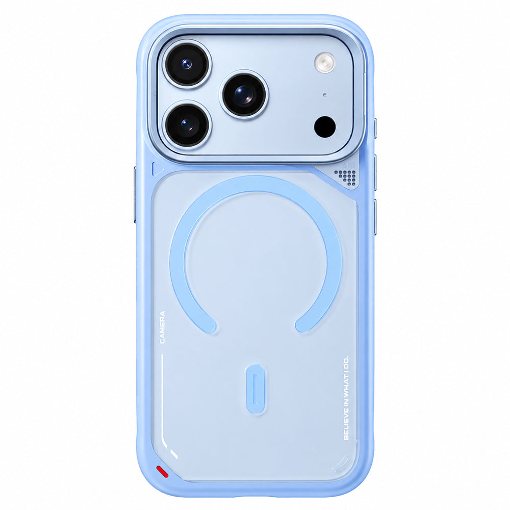 Coque MagSafe pour Apple iPhone 18 Pro Max / 17 Pro Max, Blueo, avec support dissipateur de chaleur, bleu satiné