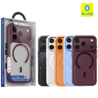 Coque MagSafe pour Apple iPhone 18 Pro Max / 17 Pro Max, Blueo, avec support dissipateur de chaleur, bleu satiné