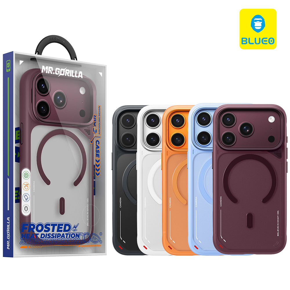 Coque MagSafe pour Apple iPhone 18 Pro Max / 17 Pro Max, Blueo, support avec dissipation thermique, noire satinée