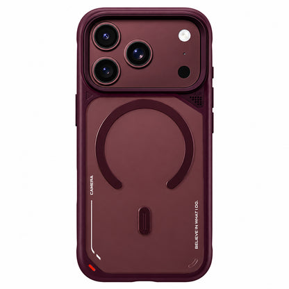Coque MagSafe pour Apple iPhone 18 Pro Max / 17 Pro Max, Blueo, support avec dissipation thermique, bordeaux satiné