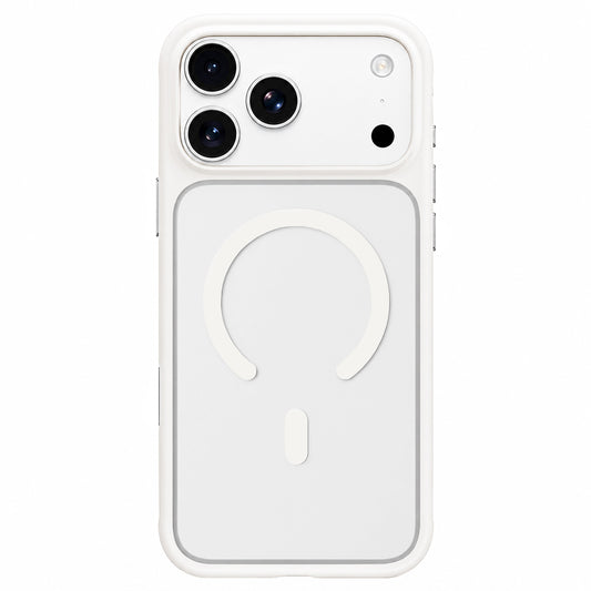 Coque MagSafe pour Apple iPhone 18 Pro Max / 17 Pro Max, Blueo, douce pour la peau et antichoc, blanche satinée