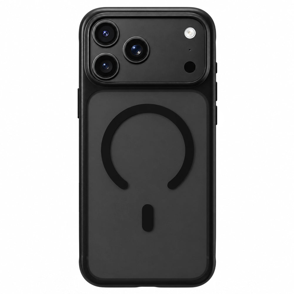 Coque MagSafe pour Apple iPhone 18 Pro Max / 17 Pro Max, Blueo, douce pour la peau et antichoc, noire satinée