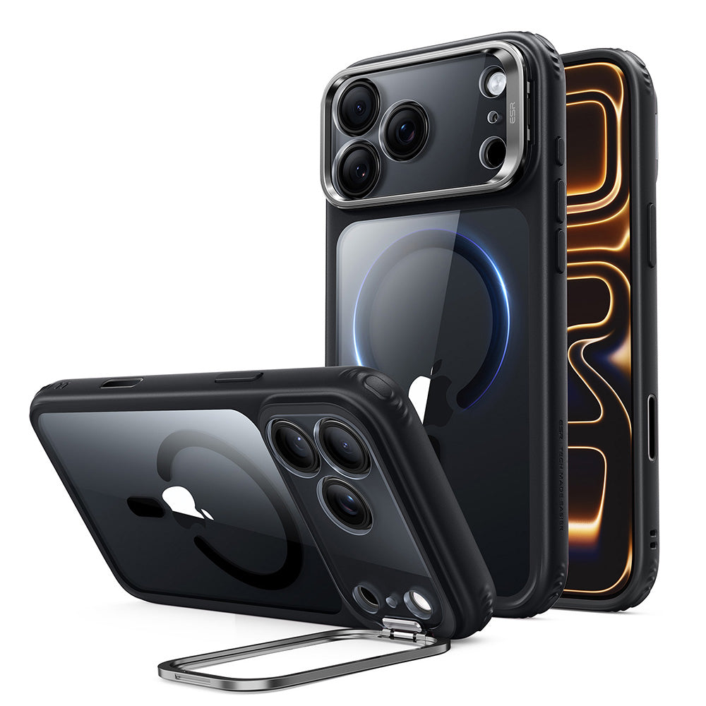 Coque MagSafe pour Apple iPhone 18 Pro Max / 17 Pro Max, ESR, Classic Hybrid Kickstand, Noire Transparente