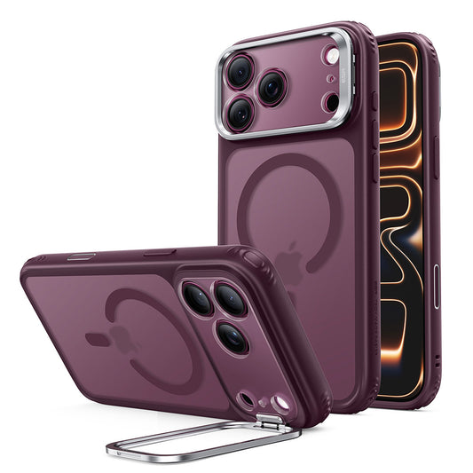 Coque MagSafe pour Apple iPhone 18 Pro Max / 17 Pro Max, ESR, Classic Hybrid Kickstand, Bordeaux Foncé Satiné