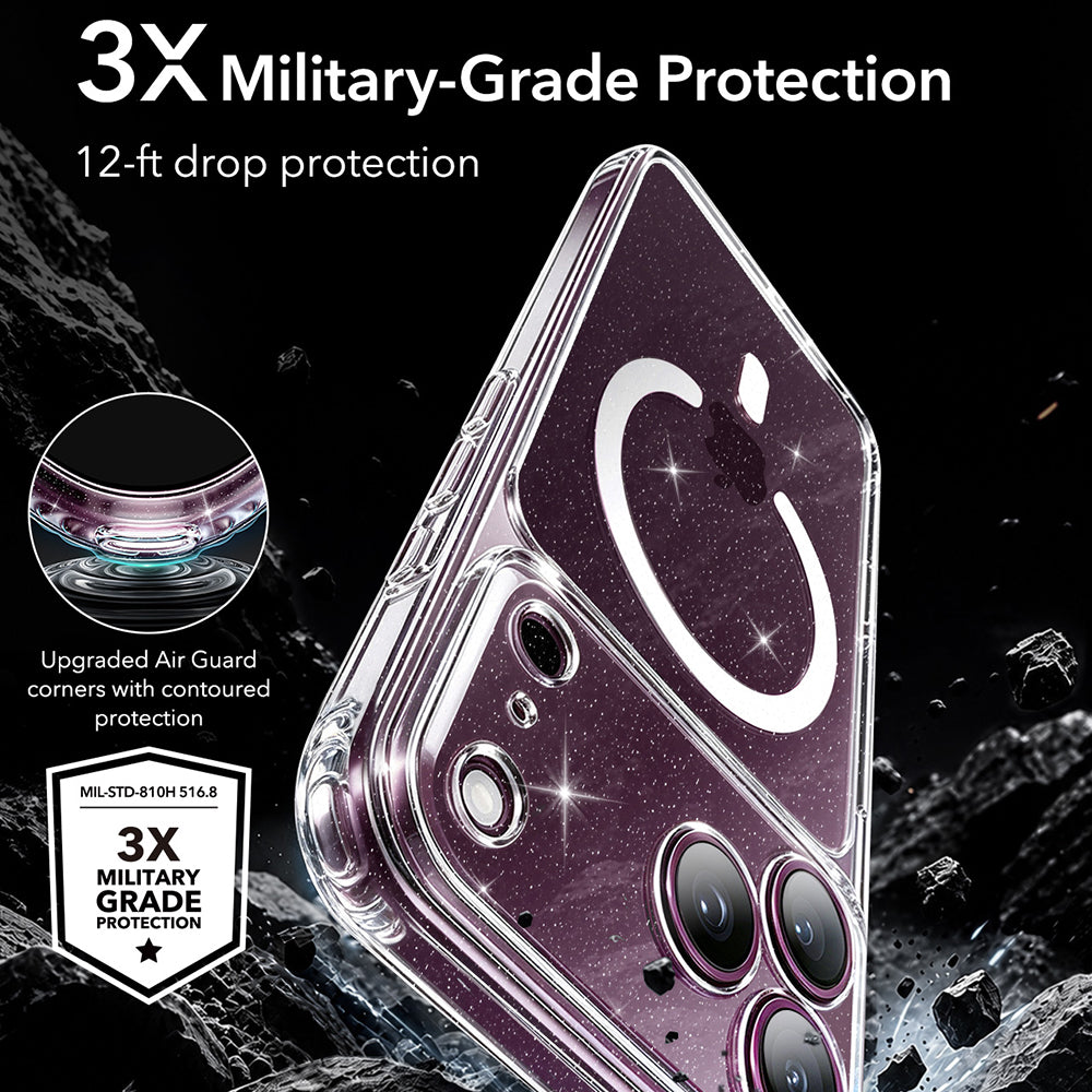 Coque MagSafe pour Apple iPhone 18 Pro Max / 17 Pro Max, ESR, Classic Hybrid Shimmer, Transparente
