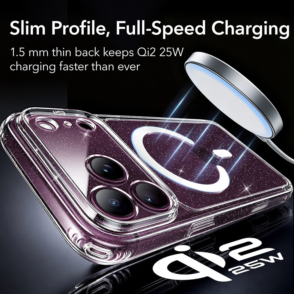 Coque MagSafe pour Apple iPhone 18 Pro Max / 17 Pro Max, ESR, Classic Hybrid Shimmer, Transparente