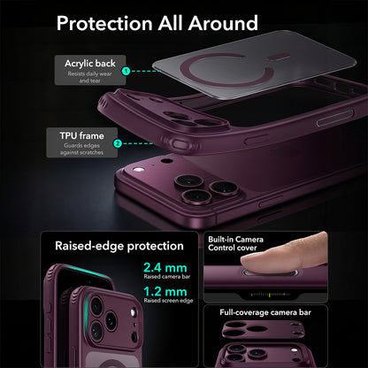 Coque MagSafe pour Apple iPhone 18 Pro Max / 17 Pro Max, ESR, Classic Hybrid, Bordeaux Foncé Satiné