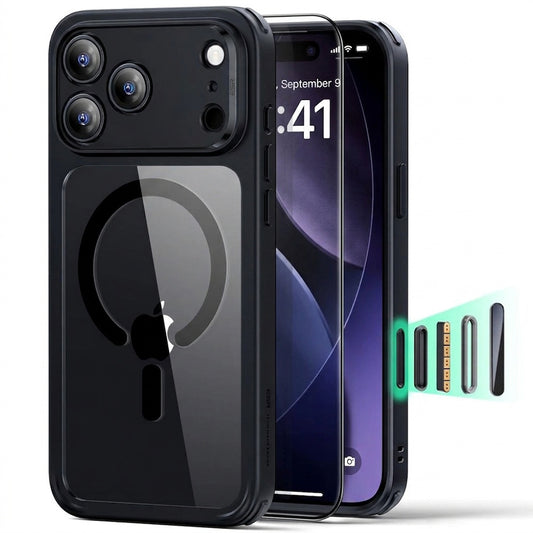 Coque MagSafe pour Apple iPhone 18 Pro Max / 17 Pro Max, ESR, Classic Hybrid avec protecteur d'écran, Noir Transparent
