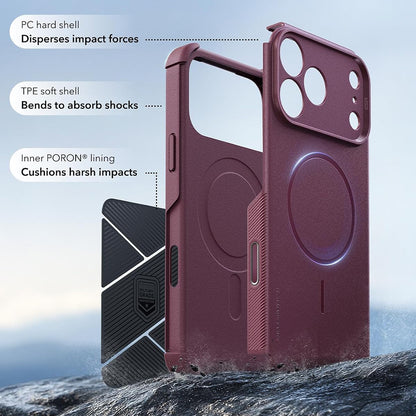 Coque MagSafe pour Apple iPhone 18 Pro Max / 17 Pro Max, ESR, Cyber, Bordeaux Foncé Satiné