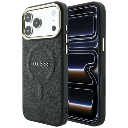 Coque MagSafe pour Apple iPhone 18 Pro Max / 17 Pro Max, Guess, 4G Embossed Classic, Noire