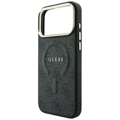 Coque MagSafe pour Apple iPhone 18 Pro Max / 17 Pro Max, Guess, 4G Embossed Classic, Noire