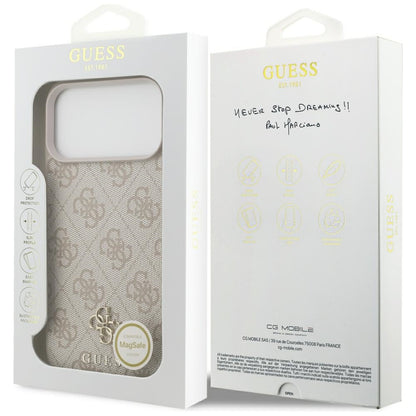 Coque MagSafe pour Apple iPhone 18 Pro Max / 17 Pro Max, Guess, 4G Small and Classic, Rose