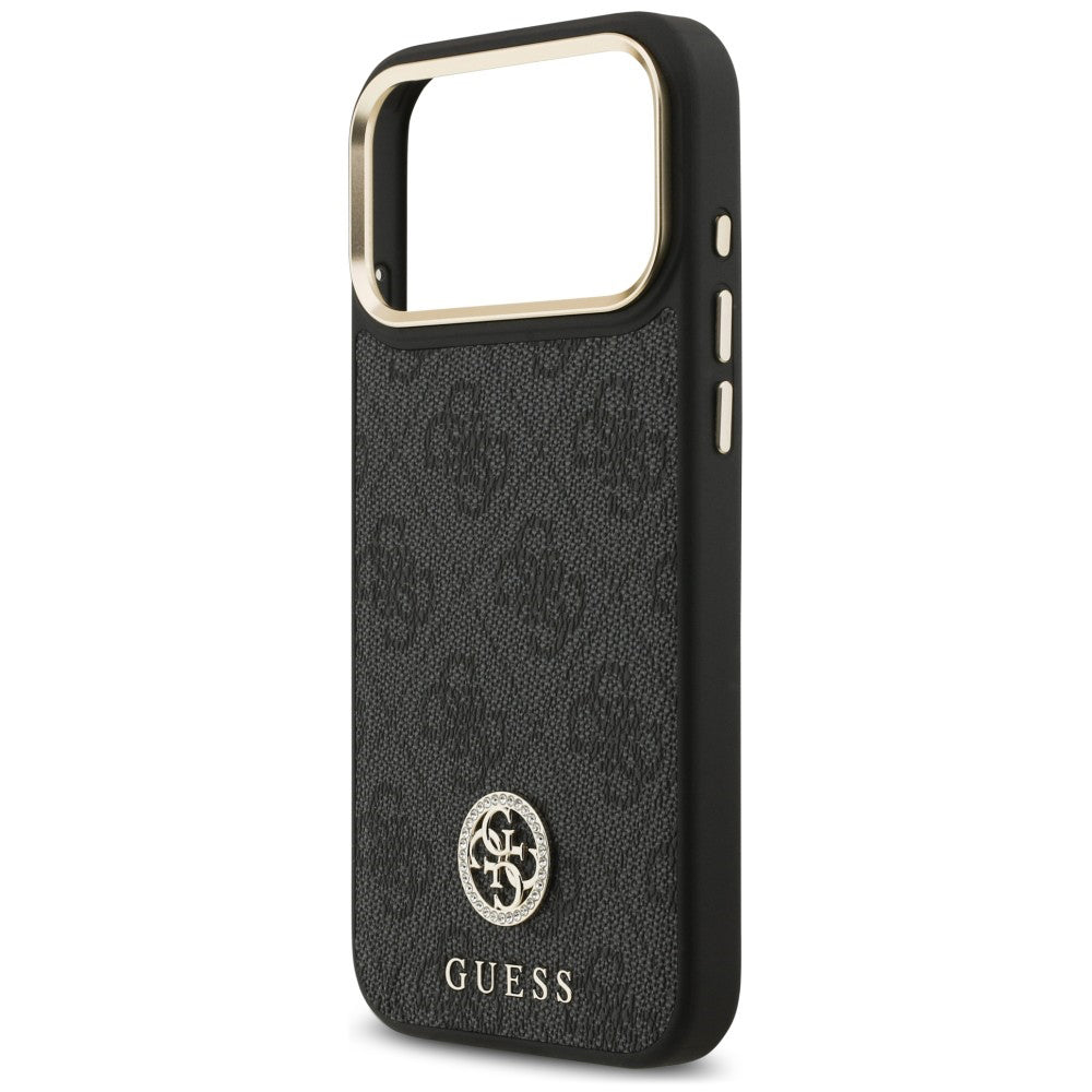 MagSafe Case for Apple iPhone 18 Pro Max / 17 Pro Max, Guess, 4G Strass Logo, Black