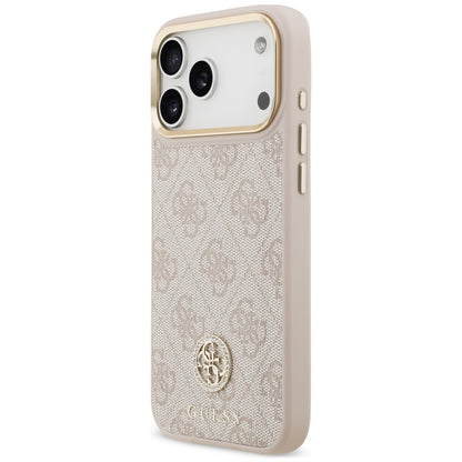 Coque MagSafe pour Apple iPhone 18 Pro Max / 17 Pro Max, Guess, logo 4G strass, rose