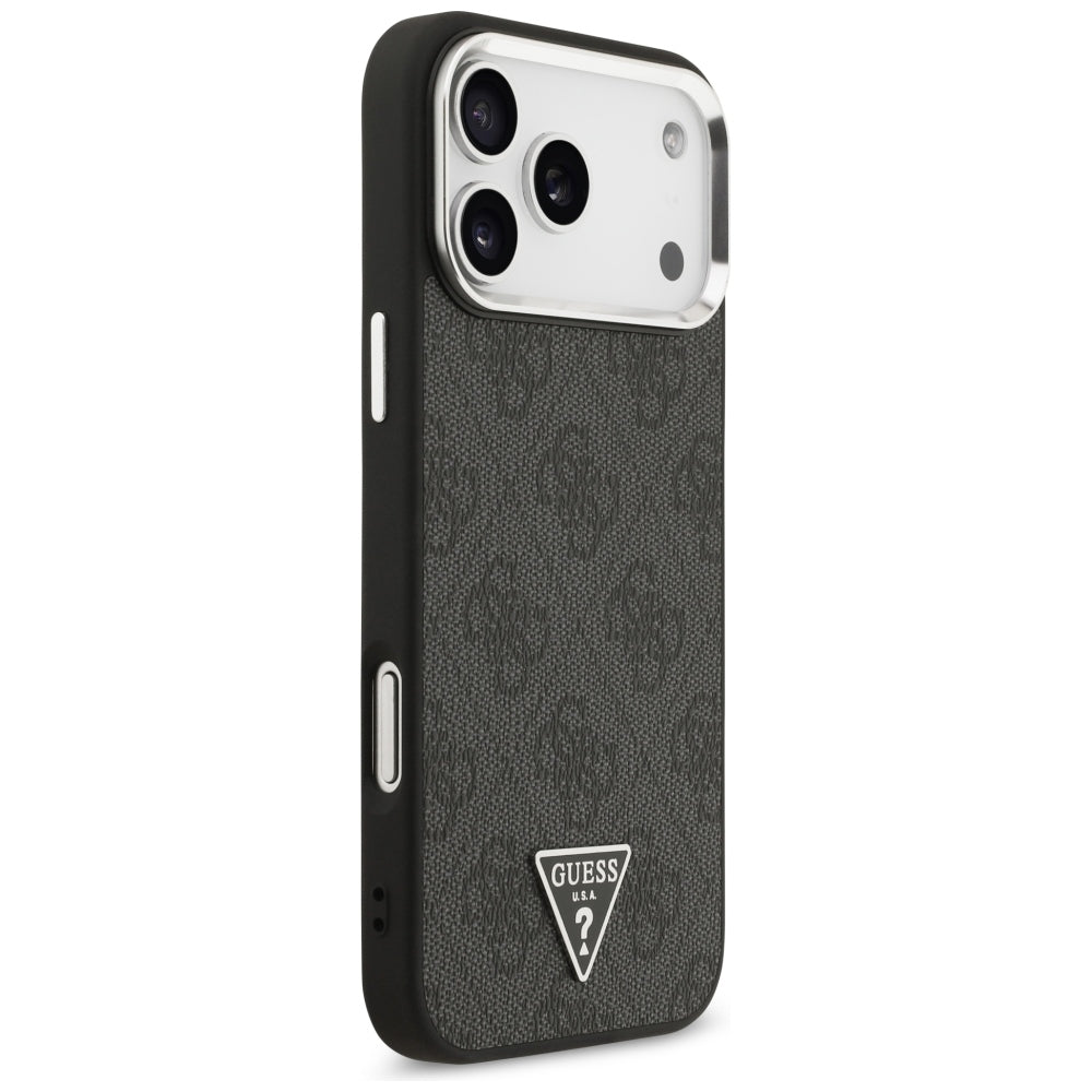 Coque MagSafe pour Apple iPhone 18 Pro Max / 17 Pro Max, Guess, Logo Triangle 4G, Noire