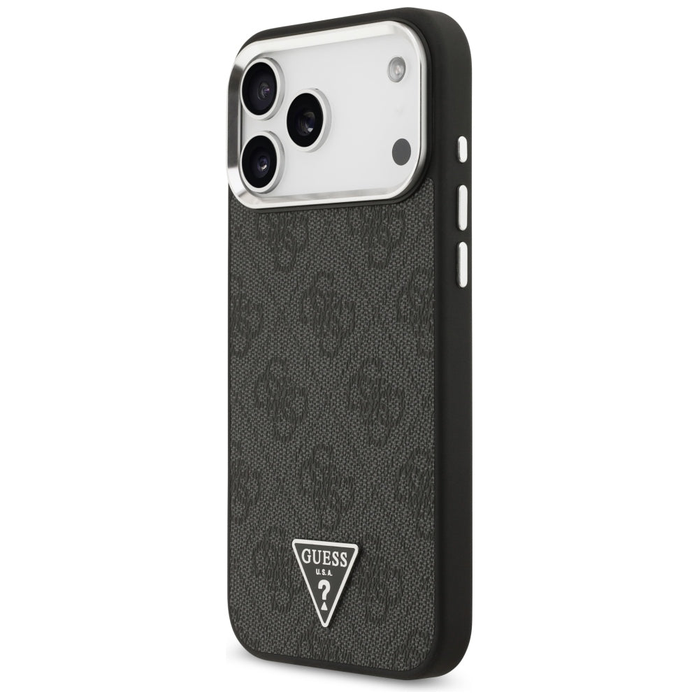 Coque MagSafe pour Apple iPhone 18 Pro Max / 17 Pro Max, Guess, Logo Triangle 4G, Noire