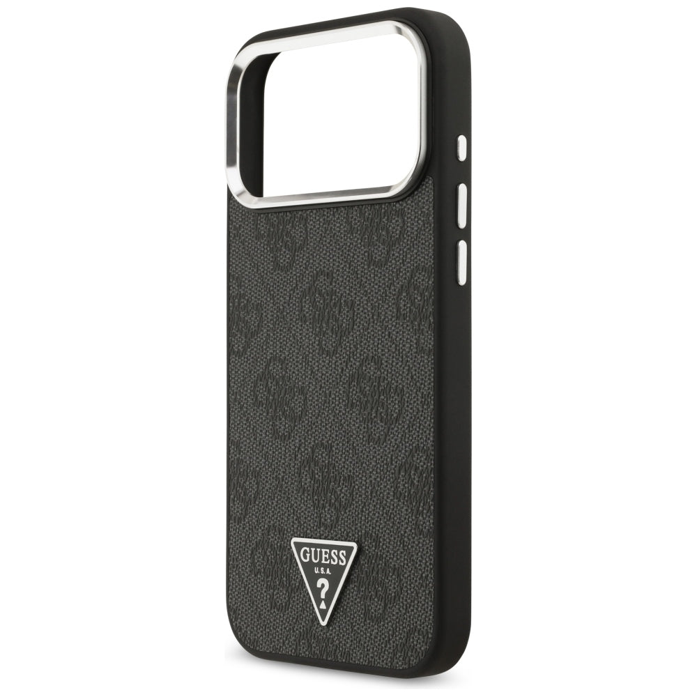 Coque MagSafe pour Apple iPhone 18 Pro Max / 17 Pro Max, Guess, Logo Triangle 4G, Noire