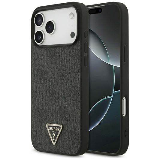 Coque MagSafe pour Apple iPhone 18 Pro Max / 17 Pro Max, Guess, 4G Triangle Strass, Noire