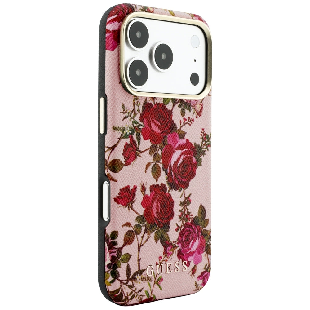 MagSafe Case for Apple iPhone 18 Pro Max / 17 Pro Max, Guess, Blossom Roses Print, Pink
