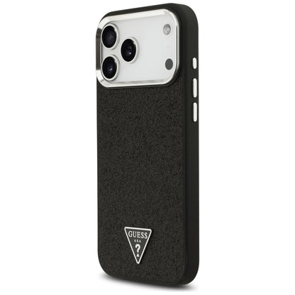 MagSafe Case for Apple iPhone 18 Pro Max / 17 Pro Max, Guess, Glitter Triangle Logo, Black