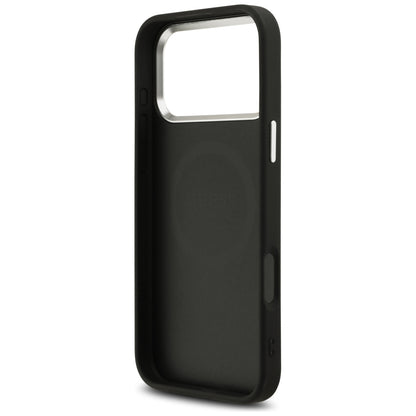 MagSafe Case for Apple iPhone 18 Pro Max / 17 Pro Max, Guess, Glitter Triangle Logo, Black