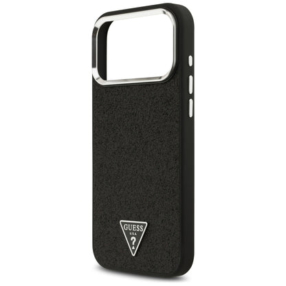 MagSafe Case for Apple iPhone 18 Pro Max / 17 Pro Max, Guess, Glitter Triangle Logo, Black