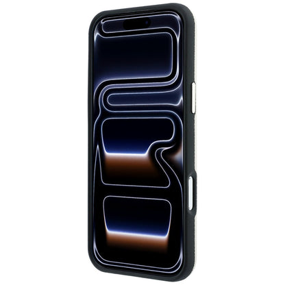 Coque MagSafe pour Apple iPhone 18 Pro Max / 17 Pro Max, Guess, Logo Strass Rond Grainé, Beige