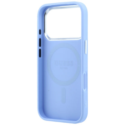 Coque MagSafe pour Apple iPhone 18 Pro Max / 17 Pro Max, Guess, Logo Triangle Grainé, Bleu