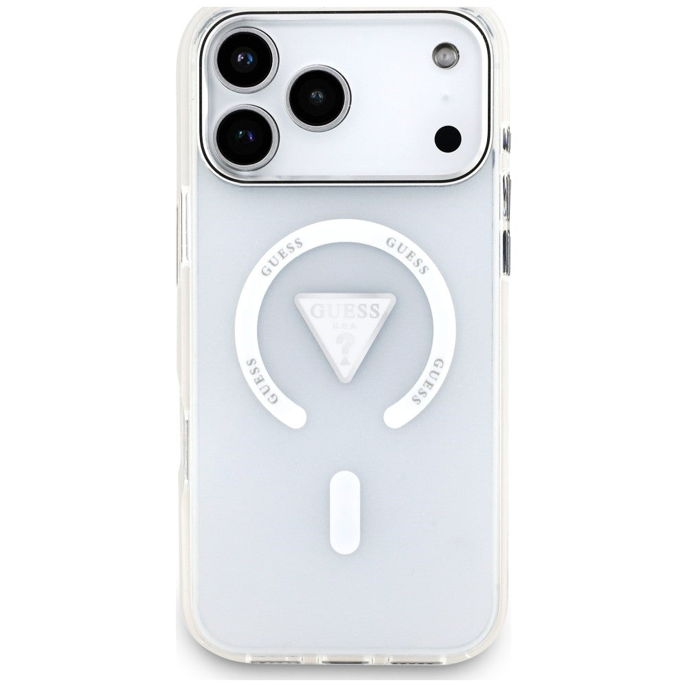 Coque MagSafe pour Apple iPhone 18 Pro Max / 17 Pro Max, Guess, IML Gradient Triangle Logo, transparente