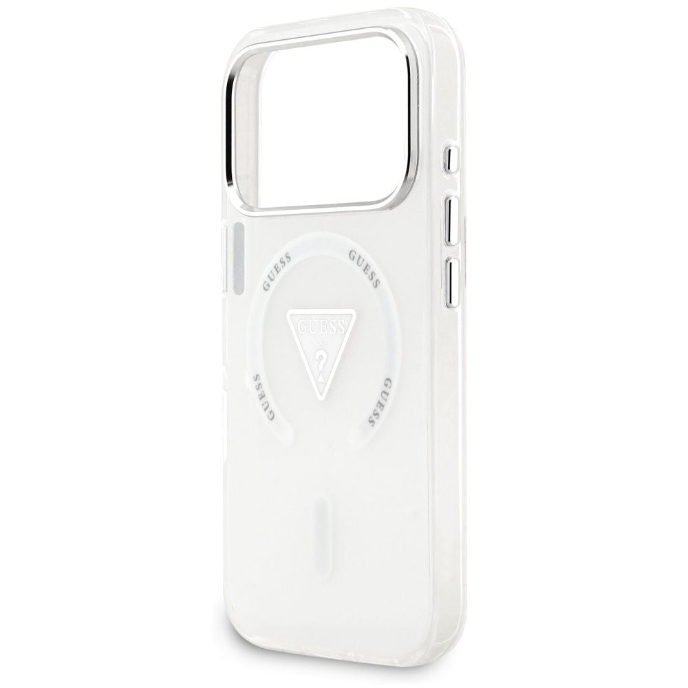 Coque MagSafe pour Apple iPhone 18 Pro Max / 17 Pro Max, Guess, IML Gradient Triangle Logo, transparente