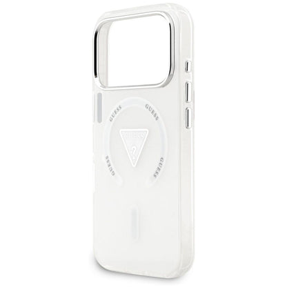 Coque MagSafe pour Apple iPhone 18 Pro Max / 17 Pro Max, Guess, IML Gradient Triangle Logo, transparente