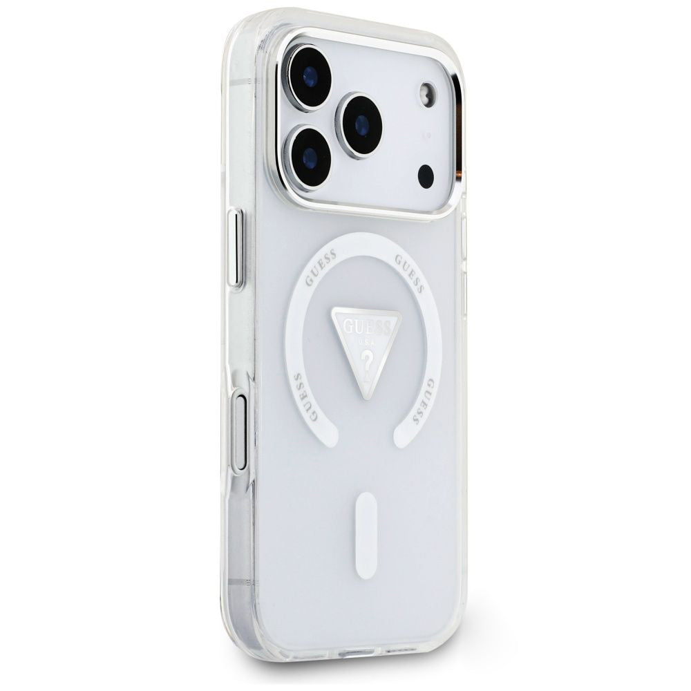 Coque MagSafe pour Apple iPhone 18 Pro Max / 17 Pro Max, Guess, IML Gradient Triangle Logo, transparente