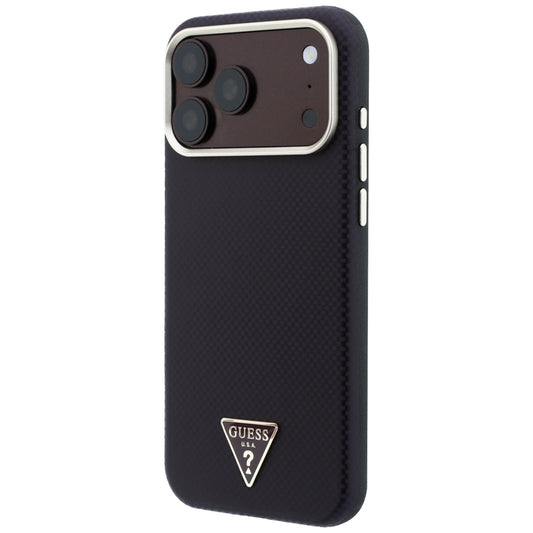 Coque MagSafe pour Apple iPhone 18 Pro Max / 17 Pro Max, Guess, Logo Triangle Kevlar, Bordeaux