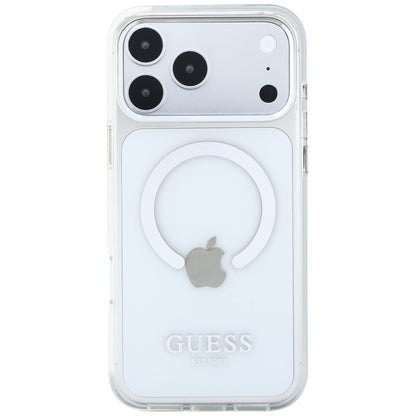 Coque MagSafe pour Apple iPhone 18 Pro Max / 17 Pro Max, Guess, Contour Métallique, Argentée