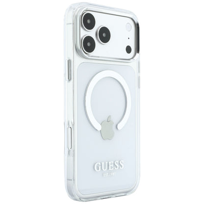 Coque MagSafe pour Apple iPhone 18 Pro Max / 17 Pro Max, Guess, Contour Métallique, Argentée