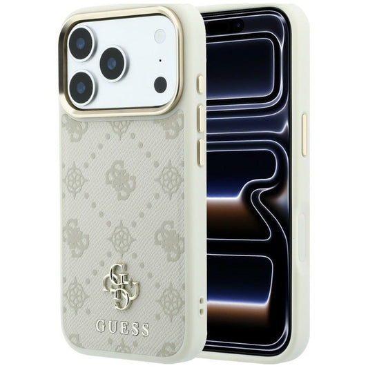 Coque MagSafe pour Apple iPhone 18 Pro Max / 17 Pro Max, Guess, Peony 4G Small Logo, Beige