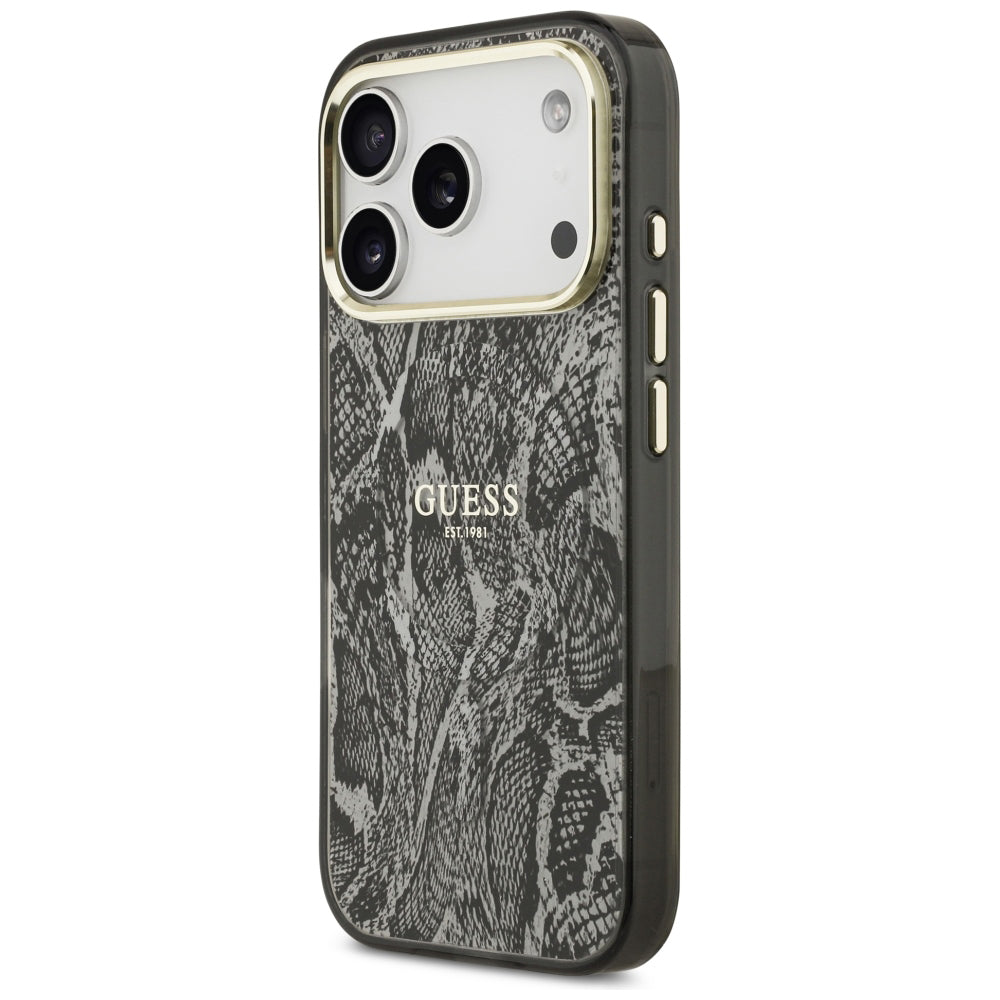 MagSafe Case for Apple iPhone 18 Pro Max / 17 Pro Max, Guess, Python Pattern, Black