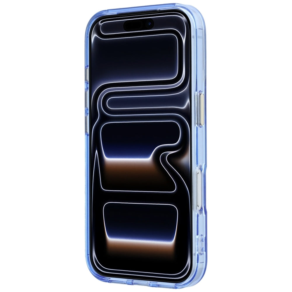 Coque MagSafe pour Apple iPhone 18 Pro Max / 17 Pro Max, Guess, Support Anneau Logo Métal Script, Bleu