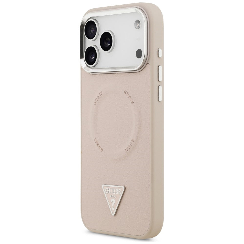 Coque MagSafe pour Apple iPhone 18 Pro Max / 17 Pro Max, Guess, Triangle Logo, rose