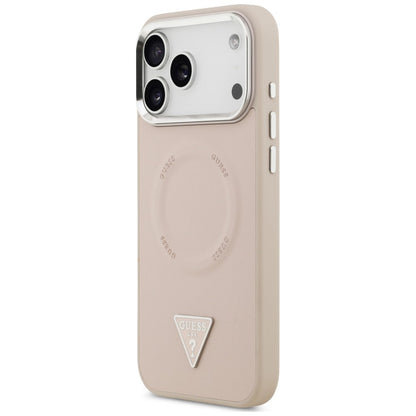Coque MagSafe pour Apple iPhone 18 Pro Max / 17 Pro Max, Guess, Triangle Logo, rose