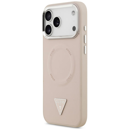 Coque MagSafe pour Apple iPhone 18 Pro Max / 17 Pro Max, Guess, Triangle Logo, rose
