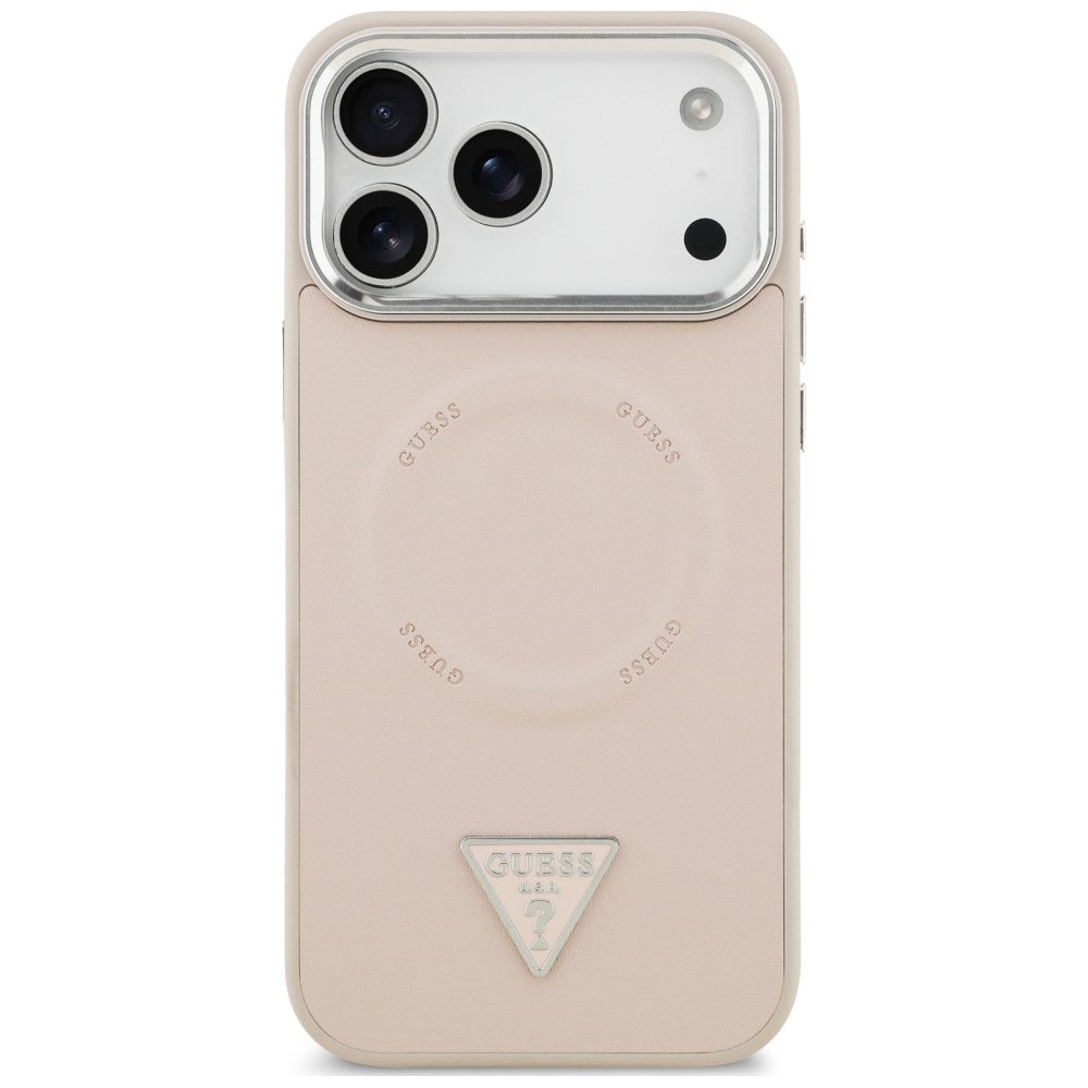 Coque MagSafe pour Apple iPhone 18 Pro Max / 17 Pro Max, Guess, Triangle Logo, rose