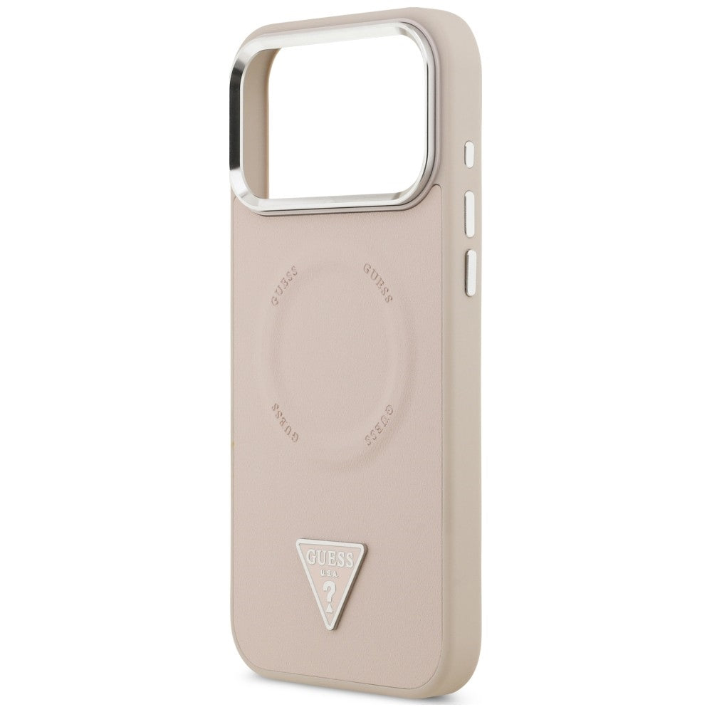 Coque MagSafe pour Apple iPhone 18 Pro Max / 17 Pro Max, Guess, Triangle Logo, rose