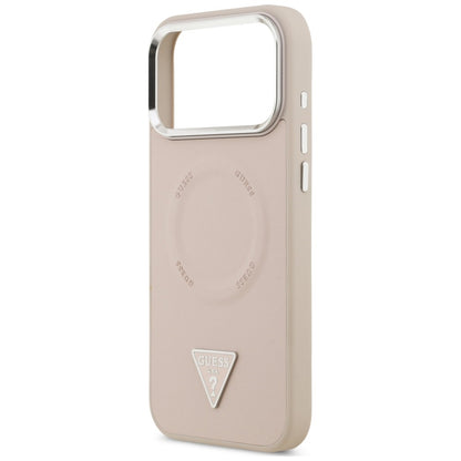Coque MagSafe pour Apple iPhone 18 Pro Max / 17 Pro Max, Guess, Triangle Logo, rose