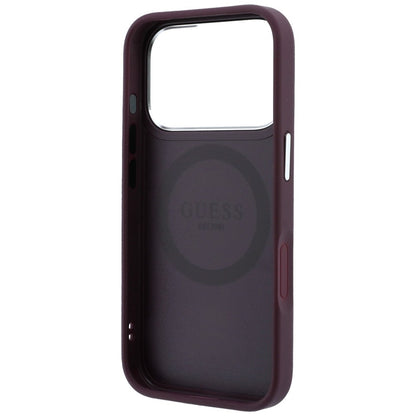 Coque MagSafe pour Apple iPhone 18 Pro Max / 17 Pro Max, Guess, logo triangulaire, bordeaux