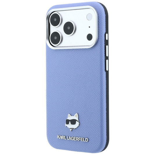 Coque MagSafe pour Apple iPhone 18 Pro Max / 17 Pro Max, Karl Lagerfeld, Tête Choupette Grainée, Bleu