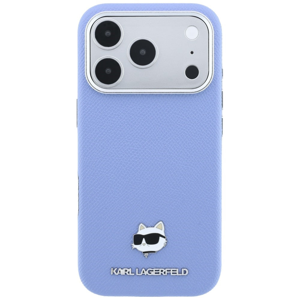 MagSafe Case for Apple iPhone 18 Pro Max / 17 Pro Max, Karl Lagerfeld, Grained Choupette Head, Blue
