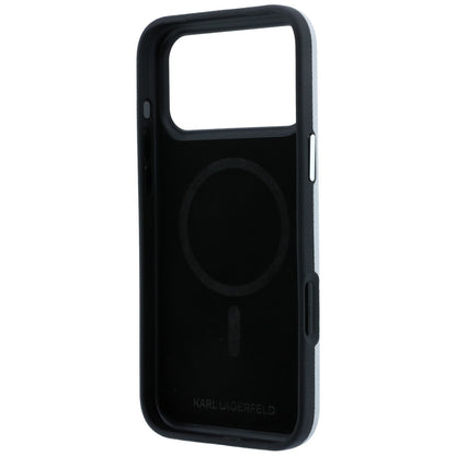 Coque MagSafe pour Apple iPhone 18 Pro Max / 17 Pro Max, Karl Lagerfeld, Métal Tête Karl Grainé, Gris