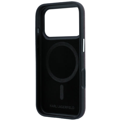 Coque MagSafe pour Apple iPhone 18 Pro Max / 17 Pro Max, Karl Lagerfeld, Grained KC Heads, Bordeaux
