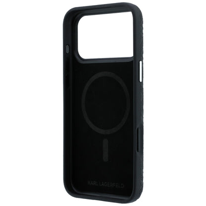 Coque MagSafe pour Apple iPhone 18 Pro Max / 17 Pro Max, Karl Lagerfeld, Logo Métal Grainé, Noire